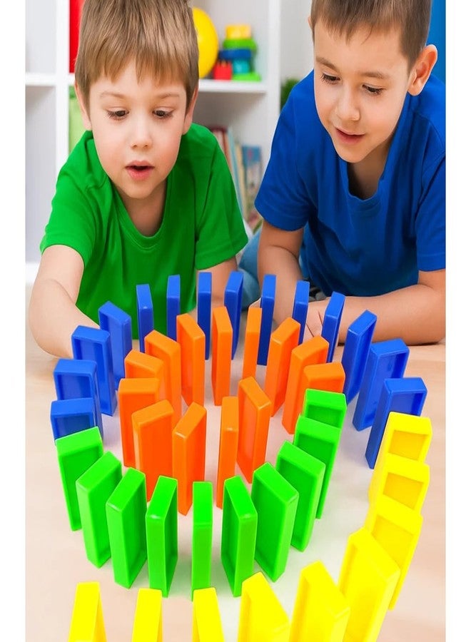 PULSBERY 100Pcs Plastic Board Game Domino Block Set for Kids Educational and Learning Activity Game Play Toy|Color Recognition, Best Birthday Gift for Boys Girls Age 3 to 10| - Image 2